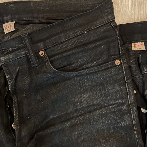 2 PAIRS RRL Ralph Lauren Double RL Black Selvedge Slim Fit denim size 32x32 - Picture 2 of 4